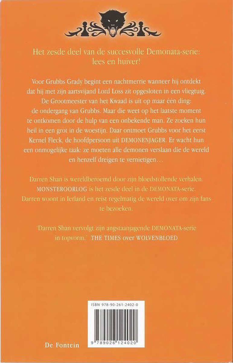 Monsteroorlog - Demonata boek 6 - Darren Shan - back cover