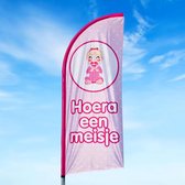 Beachflag - Hoera Een Meisje - Vlag + Hengelsysteem - Actievlag.nl