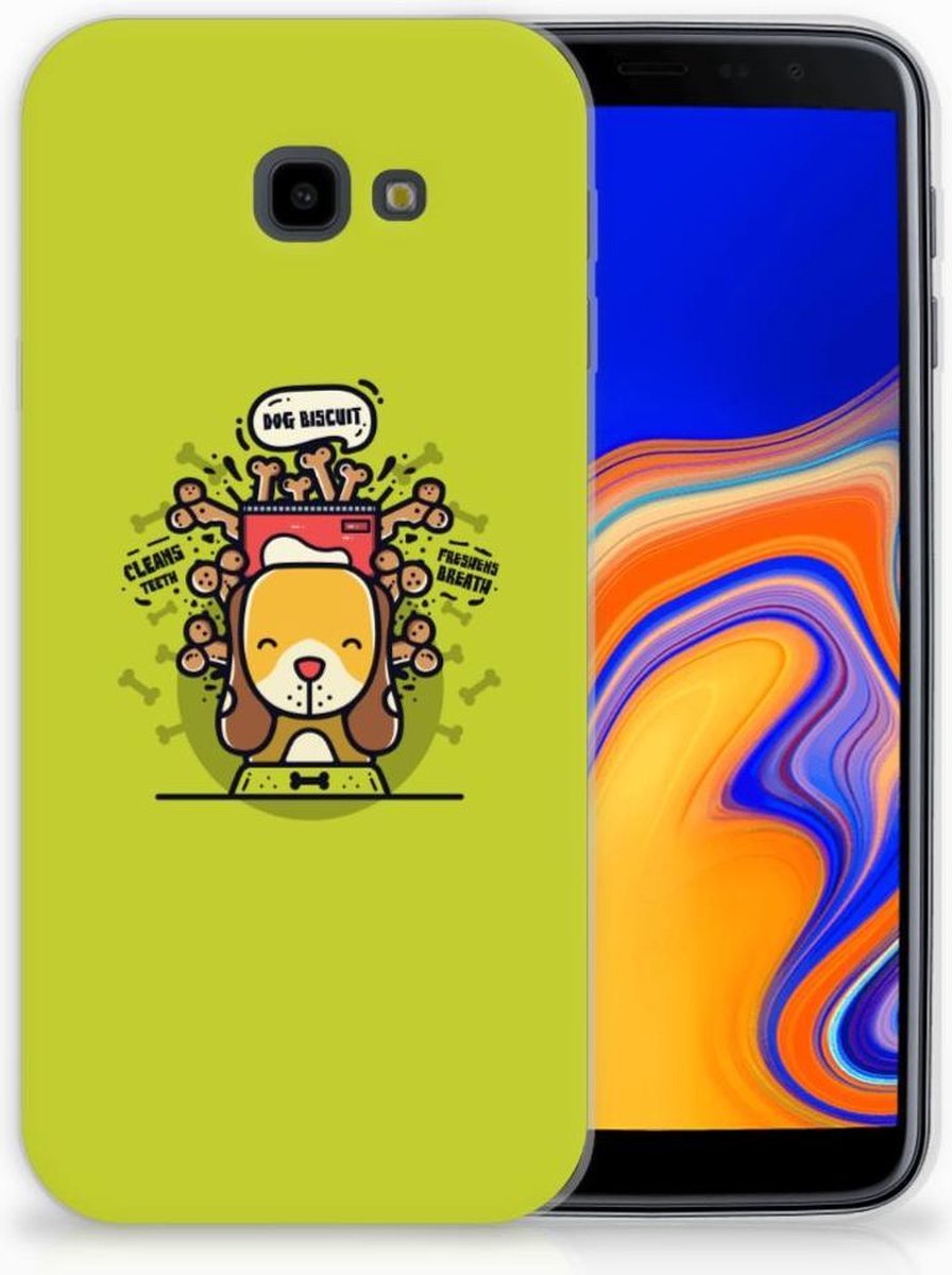 Back Cover voor Samsung Galaxy J4 Plus (2018) Telefoonhoesje met Naam Doggy Biscuit