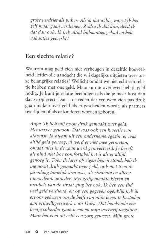 Pagina uit een boek met de titel 'Een slechte relatie' en een citaat van Anja.