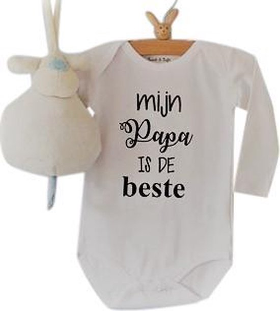 Baby Rompertje tekst cadeau eerste vaderdag | Mijn papa is de beste | Lange  mouw | wit... | bol.com
