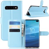 Book Case - Samsung Galaxy S10 Plus Hoesje - Lichtblauw