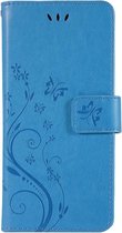 Bloemen Book Case - Samsung Galaxy S10 Hoesje - Blauw