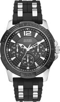 GUESS Watches -  W0366G1 -  horloge -  Mannen -  RVS - Zwart -  45  mm