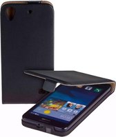 Lelycase Zwart Eco Leather Flip Case Voor Huawei Ascend G620s