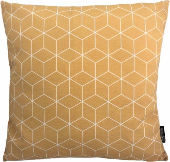 Geometric Yellow Kussenhoes | Katoen / Polyester | 45 x 45 cm | Geel |  bol.com