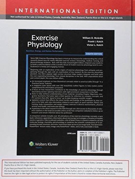 Exercise Physiology 8e International Ed 9781451193831 Frank I