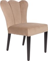 Luzo Eetkamerstoel Faye hout/fluweel zwart/beige