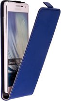 Lederen Samsung Galaxy A3 Flip Case Cover Hoesje Blauw