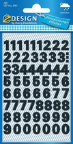 60x Avery Etiketten cijfers en letters 0-9, 2 blad, zwart, waterbestendige folie