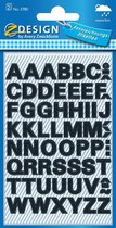 60x Avery Etiketten cijfers en letters A-Z, 2 blad, zwart, waterbestendige folie