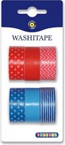 Washi Tape Rood Blauw Kleuren | Decoratie Tape