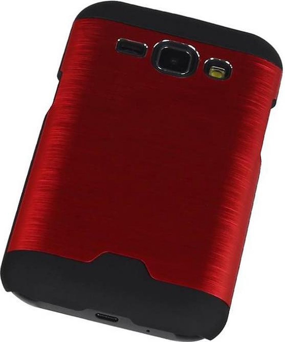 Lichte Aluminium Hardcase Geschikt voor Samsung Galaxy J1 Rood