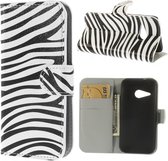 HTC One Mini 2 Wallet Stand Case Hoesje Zebra