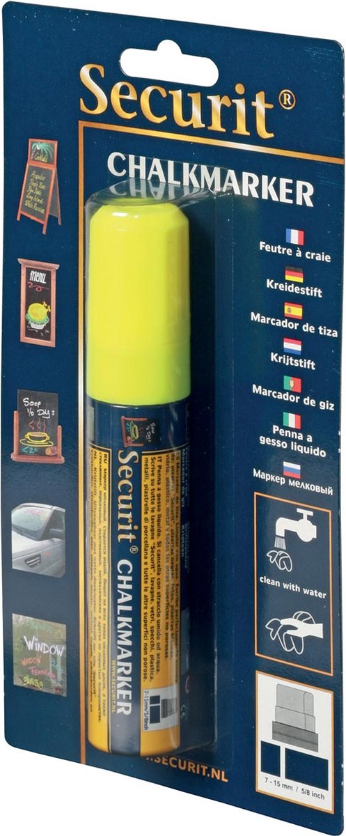 Securit® Original krijtstift met blokpunt in geel