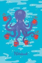 Octopus Coffee Notebook. Blank Lined Journal for Writing and Note Taking.