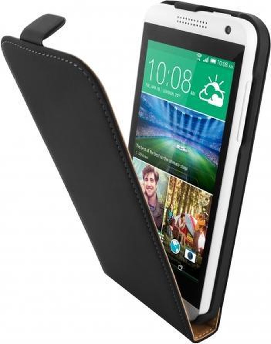 Mobiparts - zwarte premium flipcase voor de HTC Desire 610