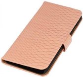 Snake Bookstyle Wallet Case Hoesjes voor Galaxy Core LTE / 4G G386F Licht Roze