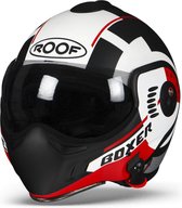 【新品未使用❗】ROOF BOXER V8 TARGET XXL ROOF Boxer V8 Target Mat Wit Zwart Rood Systeemhelm - Motorhelm
