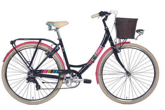 Incubus Vaarwel telex Dames - meisjes fiets COLORS PARIS zwart 28 inch, H48, 7 versnellingen |  bol.com