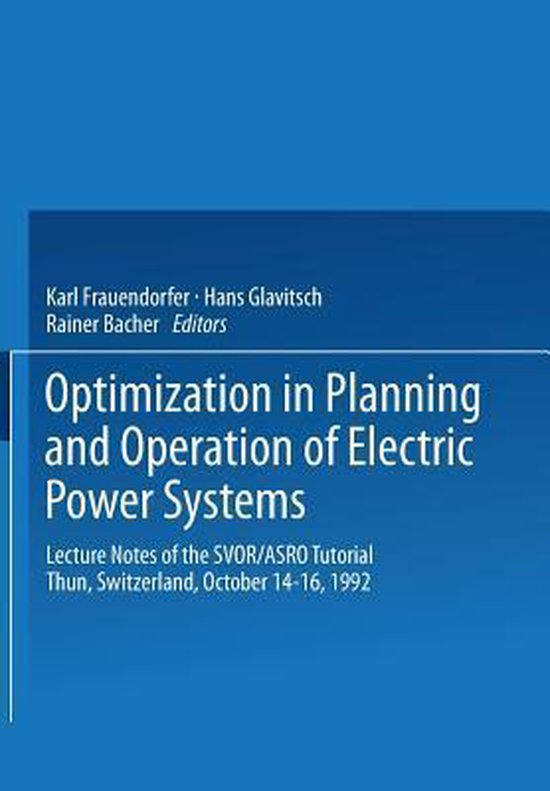 Optimization in Planning and Operation of Electric Power Sys ... - cover