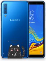 Geschikt voor Samsung Galaxy A7 (2018) TPU Siliconen Hoesje Design Cat Good Day