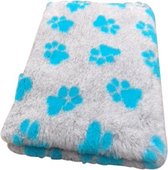 Vetbed Dierenmat Dierenkleed Xtra Soft - 2 kleur Big Paw- Grijs Turquoise latex anti-slip 150 * 100 cm