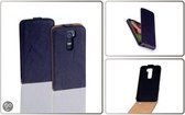 LELYCASE Vintage Lederen Flip Style Case Hoesje LG G2 Navy