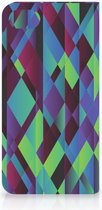 Flip Cover iPhone SE (2020/2022) | 7 | 8 Hoesje Abstract Green Blue