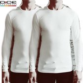 DICE 2-pack Longsleeve shirt ronde hals wit maat XXL