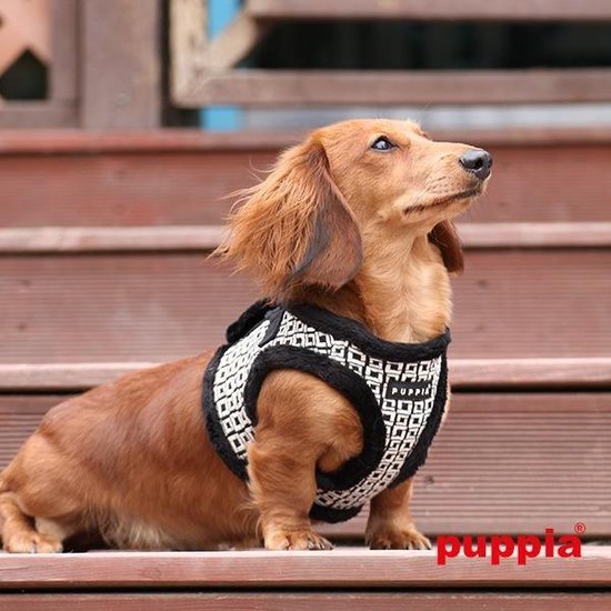aanraken Coördineren twijfel Puppia harness B Damier black size M | bol.com