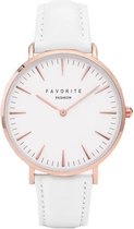 Vitória White / Rosé 2.0 Horloge | Rosekleurig & Wit | Lederen band | Luxe Giftset/Cadeauset