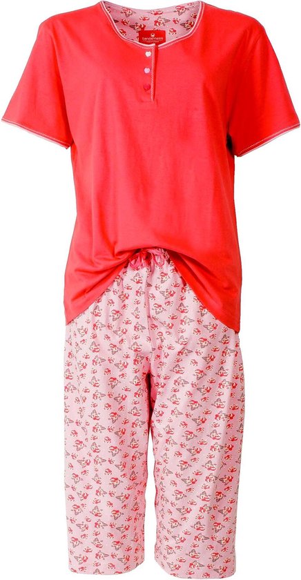 Dames pyjama met Capri broek en korte mouwen. Donker Rose TR8 | bol.com