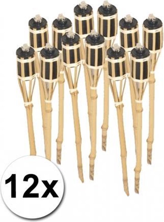 Bamboe tuinfakkels set 12 61 cm | bol.com