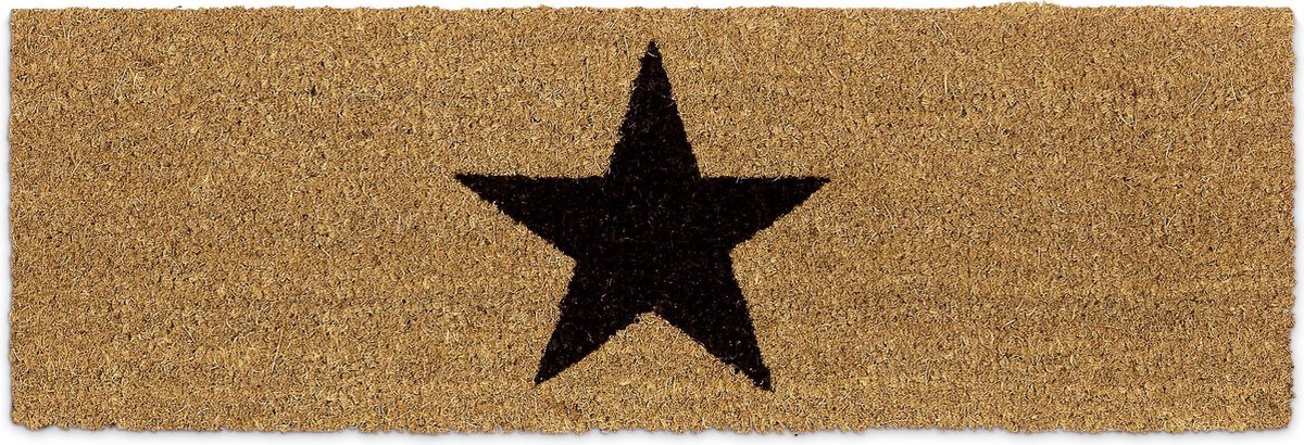 deurmat smal ster - 1,5 x 75 x 25 cm - kokos - pvc - antislip