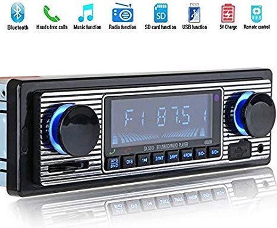 uitvoeren Vuil opschorten Bluetooth Vintage Car FM-radio Mp3-speler USB AUX Klassieke  stereo-audio-ontvanger | bol.com