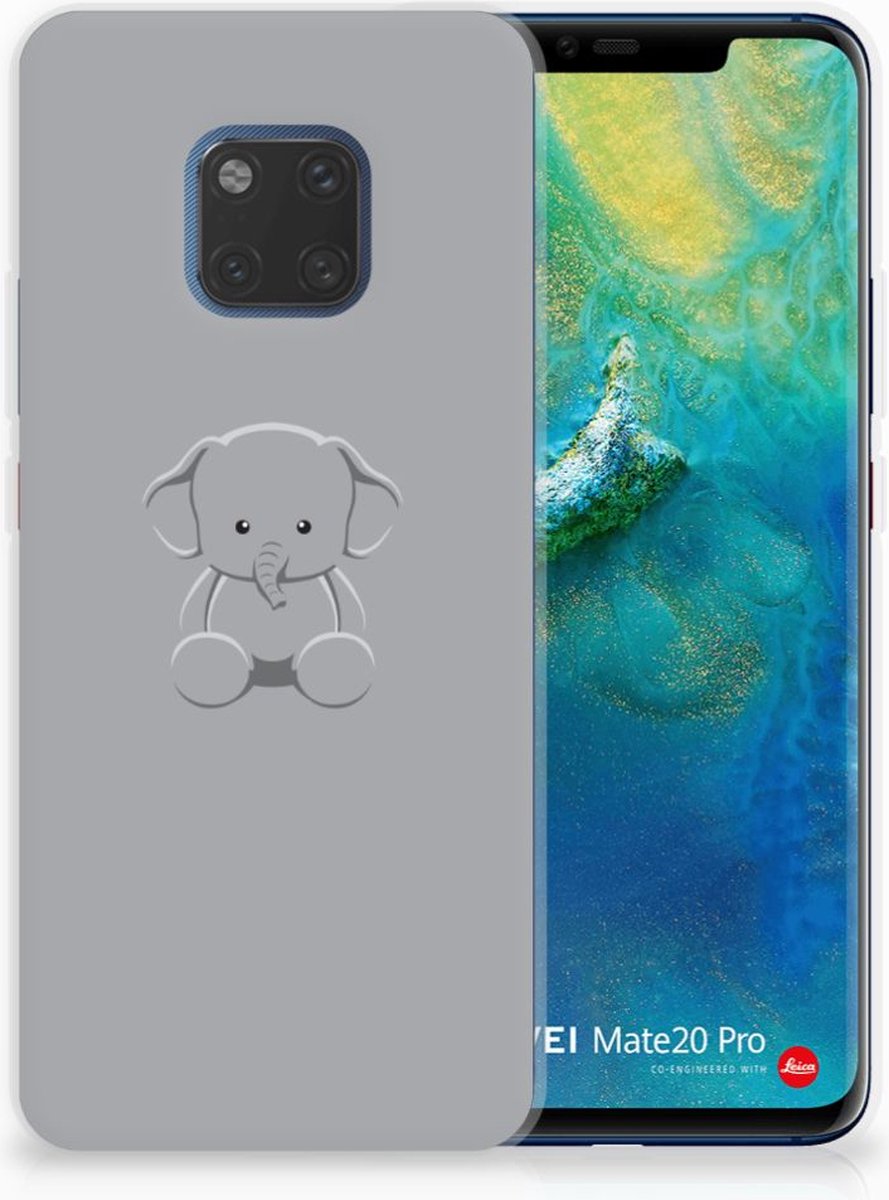 Huawei Mate 20 Pro Telefoonhoesje met Naam Grijs Baby Olifant