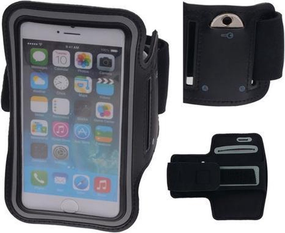 Bestcases.nl Universele Zwart Sport Armband Neopreen Medium (4,4 t/m 5,0 inch)