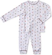 Little Label - meisjes - 2-delige pyjama - wit, multicolor ijsjes - maat 92 - bio-katoen