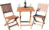 Frida massief hardhouten bistro set - Tafel en 2 stoelen