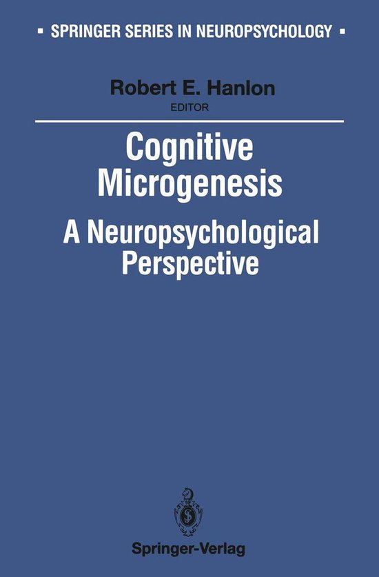 Springer Series in Neuropsychology - Cognitive Microgenesis - cover