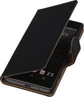 Sony Xperia Z5 Compact - Effen Zwart Booktype Wallet Hoesje