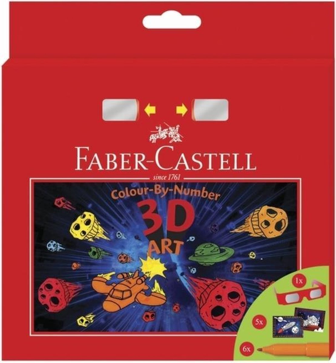3D art Faber-Castell Connector 6 stiften incl 3D bril en inkleurkaarten