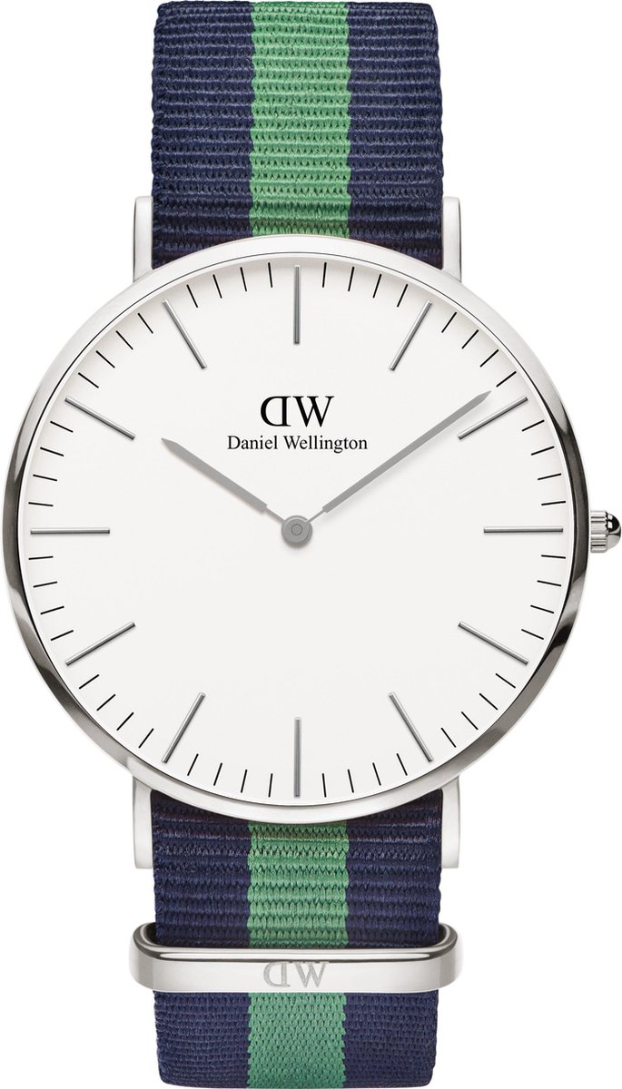 Daniel Wellington Classic Warwick DW00100019 - Horloge - NATO - Blauw/Groen - Ø 40mm
