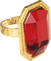 Boland Ring Edelsteen Vierkant Unisex Rood