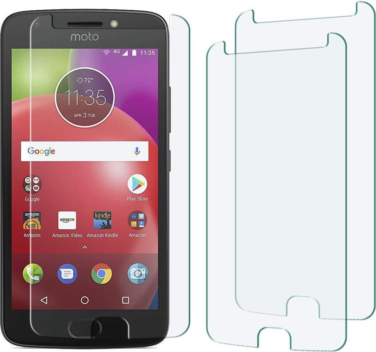 2x Glasplaatje - Geschikt voor: Motorola Moto E4 - Tempered Glass