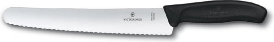 Victorinox Bakkersmes 22 Cm Gekarteld - Zwart