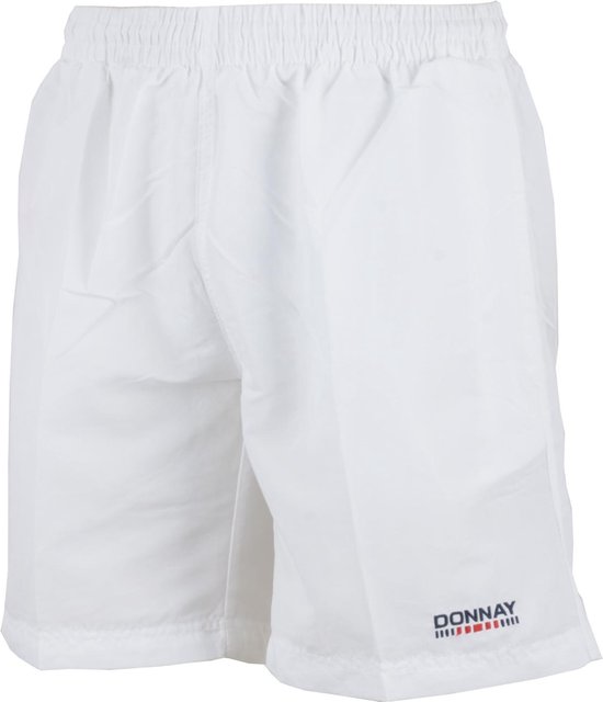 Witte Donnay sportbroek voor heren met elastische tailleband en merklogo op de onderkant.