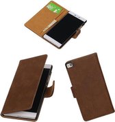 Huawei P8 Bark Booktype Wallet Hoesje Bruin