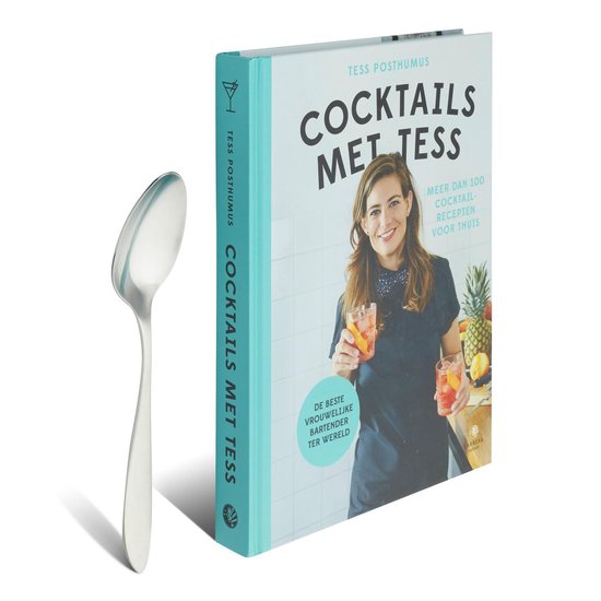 Boek 'Cocktails met Tess' naast een lepel.